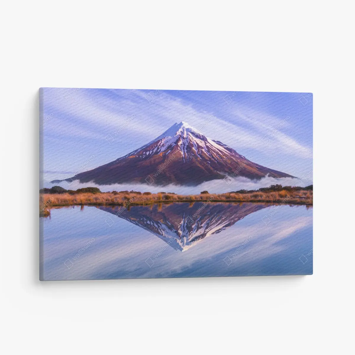 Leinwandbild majestätische bergspiegelung bei sonnenaufgang – Wallnifity®