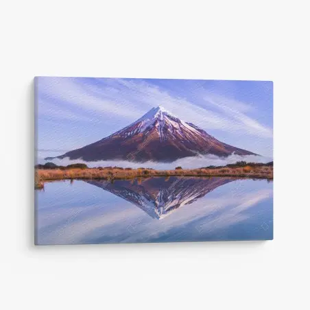 Leinwandbild majestätische bergspiegelung bei sonnenaufgang – Wallnifity®