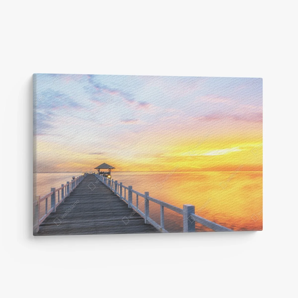 Leinwandbild hölzerner steg im sonnenaufgang – Wallnifity® Leinwandbild hölzerner steg im sonnenaufgang – Wallnifity®