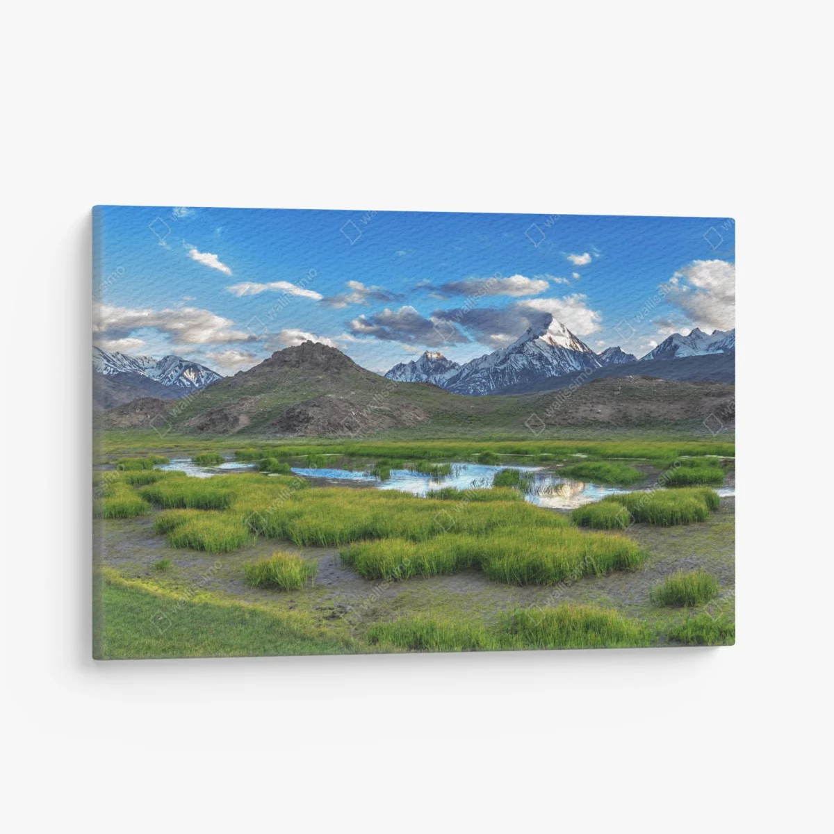 Leinwandbild ruhiger bergsee im Himalaya im sommer – Wallnifity® Leinwandbild ruhiger bergsee im Himalaya im sommer – Wallnifity®