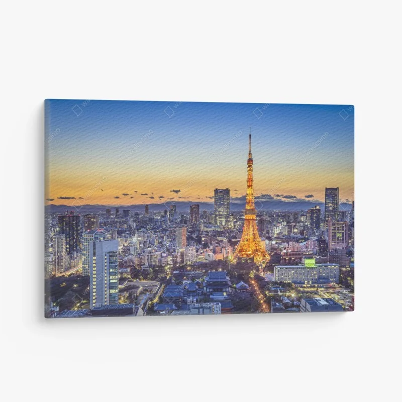 Leinwandbild Tokyo Tower bei dämmerung