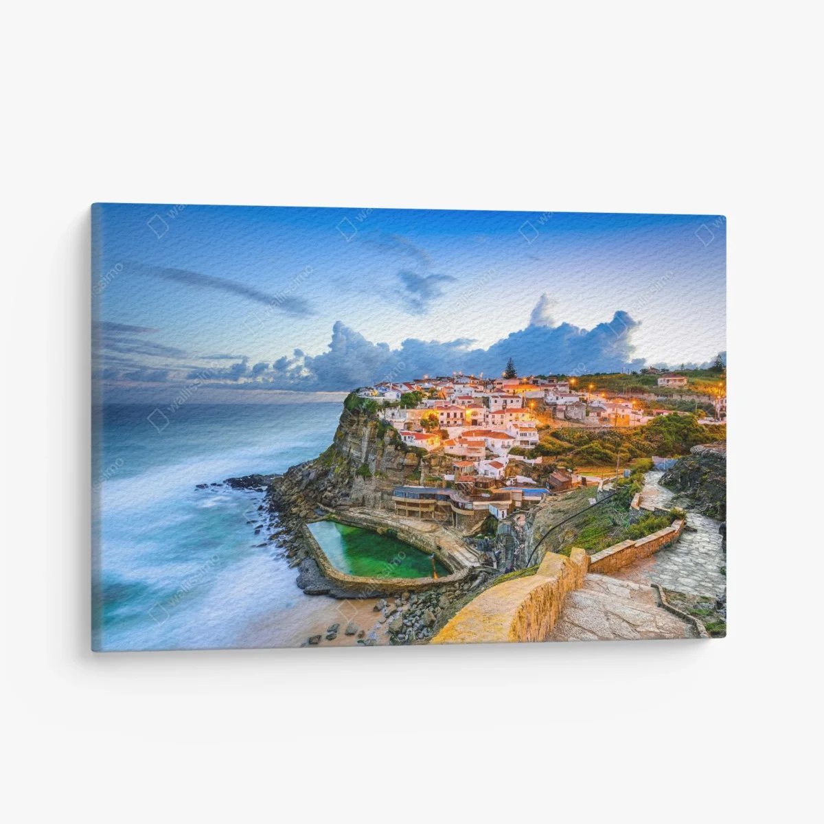 Leinwandbild Azenhas do Mar küstendorf auf der klippe, Portugal – Wallnifity® Leinwandbild Azenhas do Mar küstendorf auf der klippe, Portugal – Wallnifity®