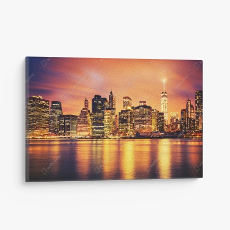 Leinwandbild New York skyline bei sonnenuntergang – Wallnifity®
