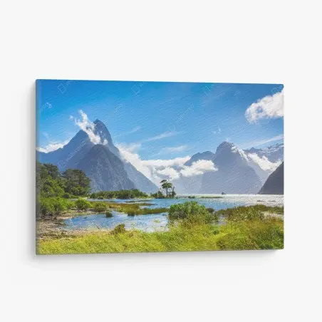 Leinwandbild malerische berglandschaft am fjord – Wallnifity®