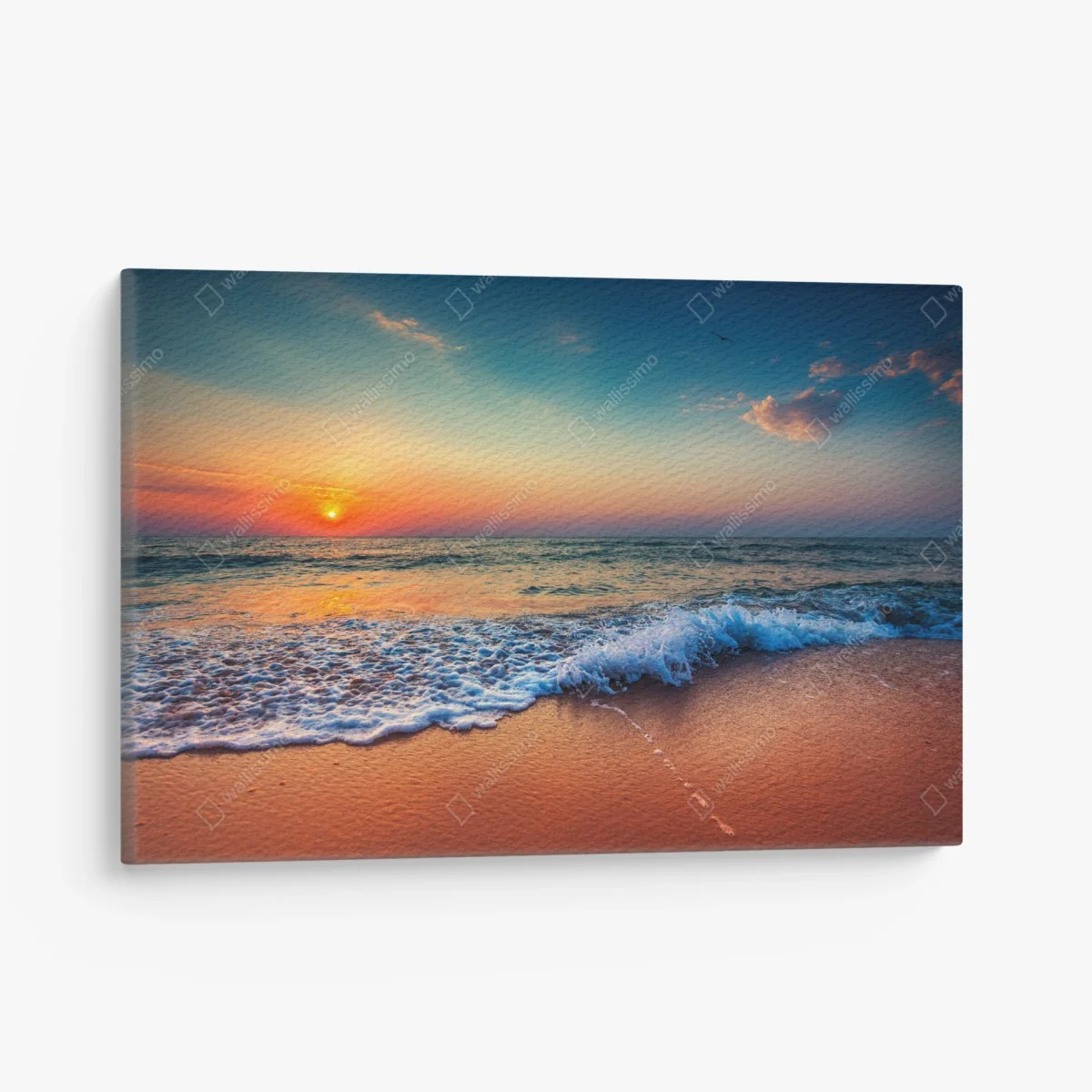 Leinwandbild goldener sonnenaufgang über dem meer – Wallnifity® Leinwandbild goldener sonnenaufgang über dem meer – Wallnifity®