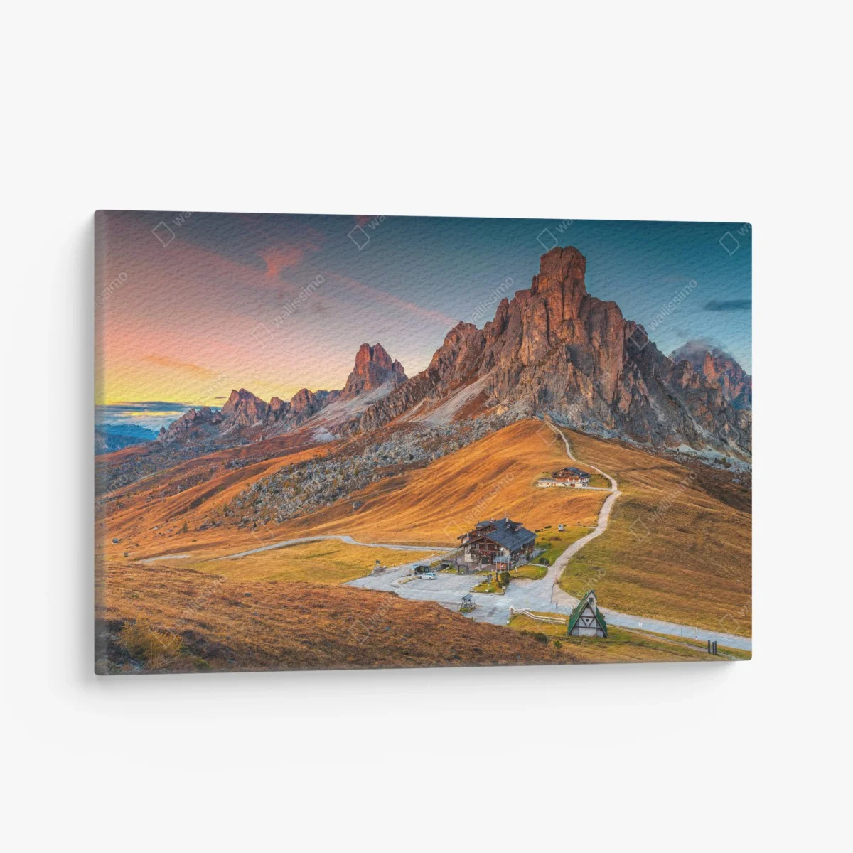 Leinwandbild sonnenuntergang über Passo Giau, Dolomiten – Wallnifity® Leinwandbild sonnenuntergang über Passo Giau, Dolomiten – Wallnifity®