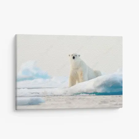 Leinwandbild eisbär auf eis in der Arktis, Svalbard – Wallnifity®