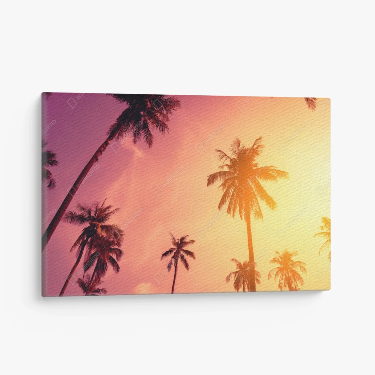 Leinwandbild tropischer sonnenuntergang mit palmen – Wallnifity® Leinwandbild tropischer sonnenuntergang mit palmen – Wallnifity®
