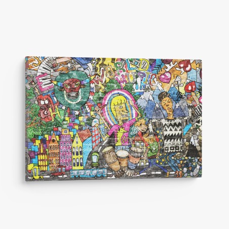 Leinwandbild farbenfrohes graffiti-wandbild – Wallnifity®
