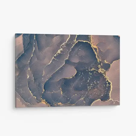 Leinwandbild marineblau-goldene marmorabstraktion – Wallnifity®