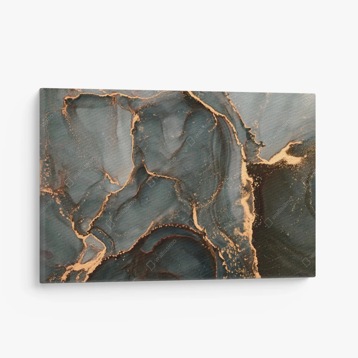 Leinwandbild luxuriöse türkis abstraktion mit goldenen adern – Wallnifity® Leinwandbild luxuriöse türkis abstraktion mit goldenen adern – Wallnifity®