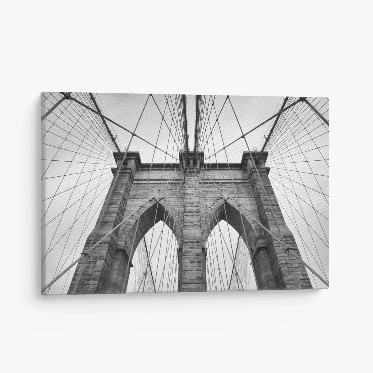Leinwandbild monochrome hängebrücke aus grafischer perspektive – Wallnifity® Leinwandbild monochrome hängebrücke aus grafischer perspektive – Wallnifity®