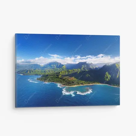 Leinwandbild panorama der tropischen küste aus der luft – Wallnifity®
