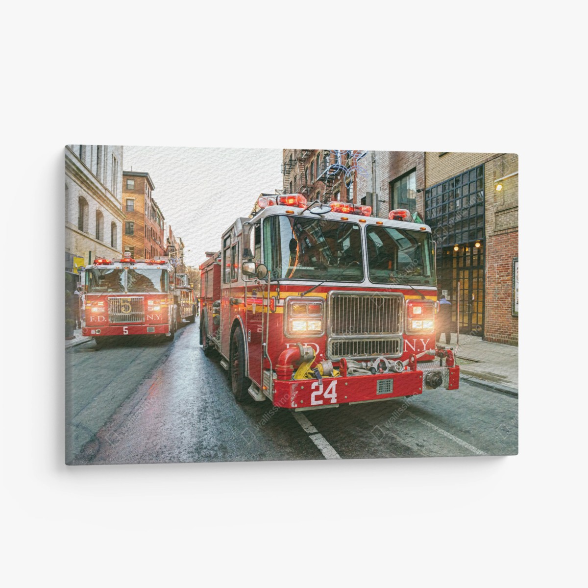 Leinwandbild feuerwehrautos auf einer straße in Manhattan, New York – Wallnifity®