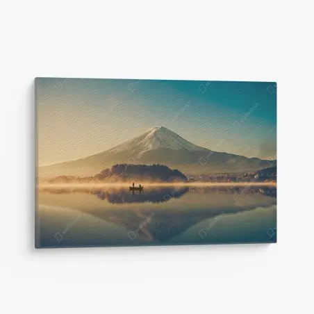 Leinwandbild sonnenaufgang über Mount Fuji am Kawaguchiko-See – Wallnifity®