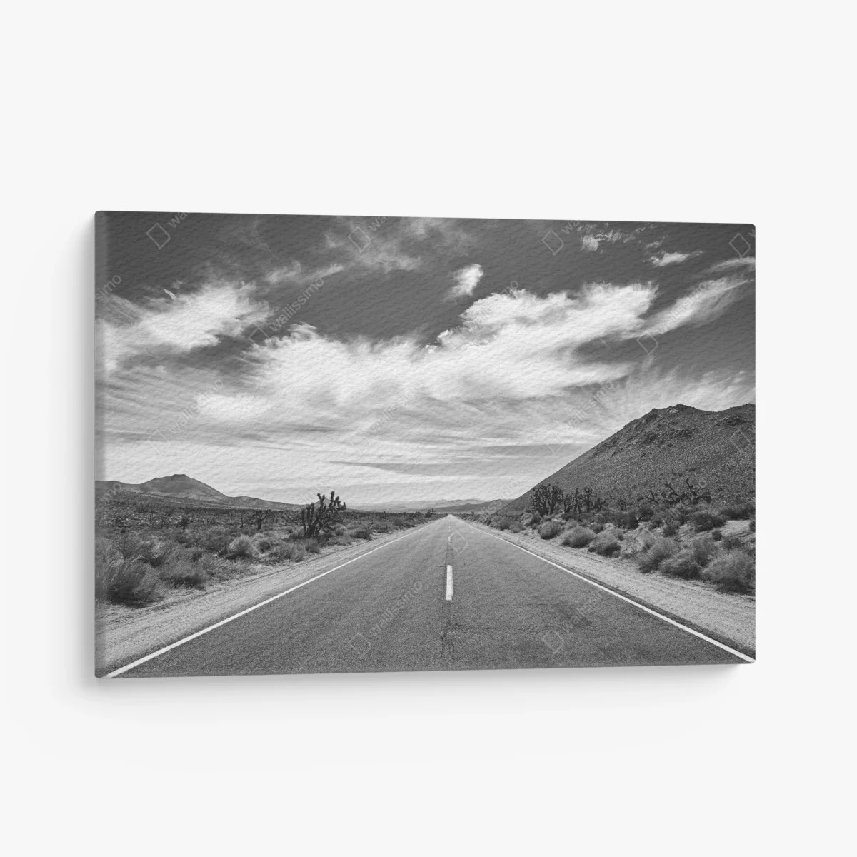 Leinwandbild Death Valley offene Straße in schwarzweiß – Wallnifity® Leinwandbild Death Valley offene Straße in schwarzweiß – Wallnifity®