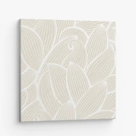 Leinwandbild zartes beige botanisches muster – Wallnifity®