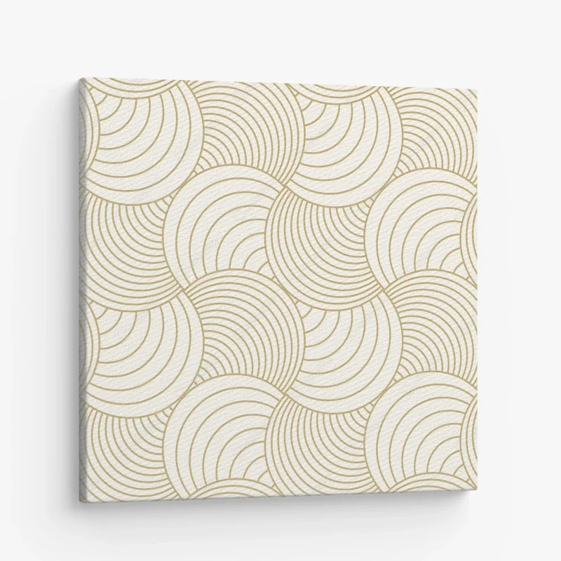 Leinwandbild goldenes art deco kreismuster