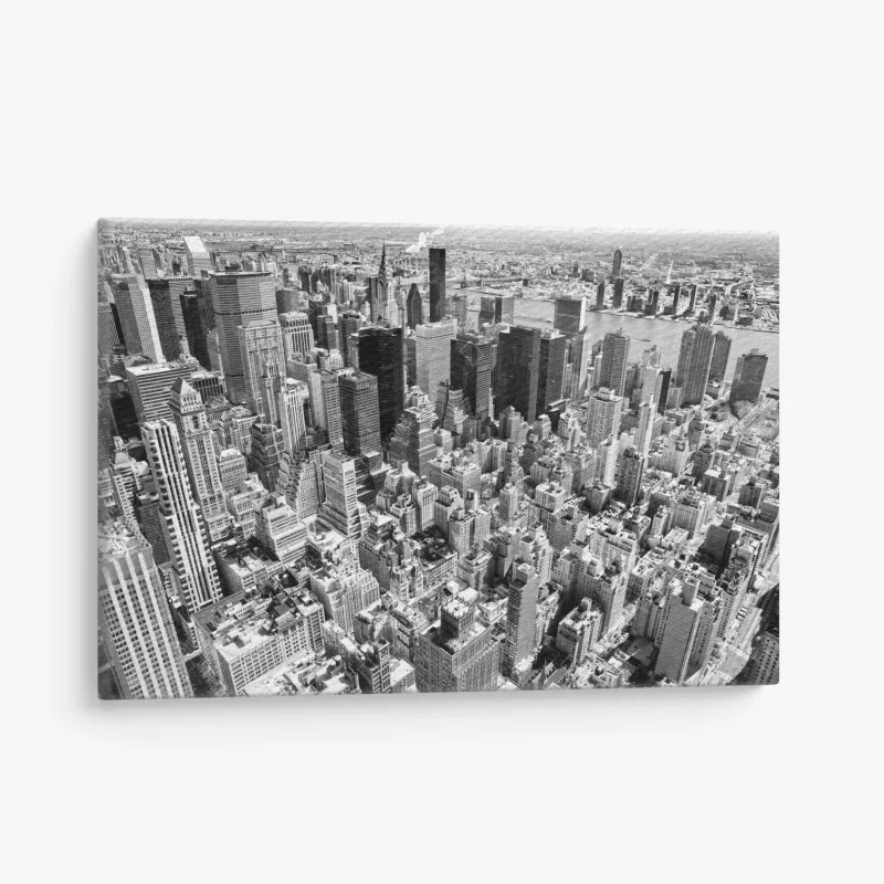 Leinwandbild luftaufnahme der skyline von Manhattan in schwarzweiß