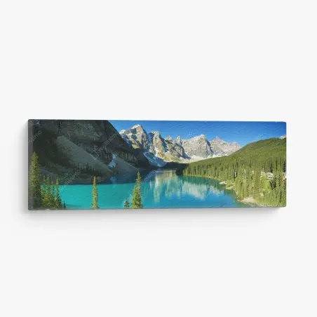 Leinwandbild ruhiger türkisfarbener bergsee – Wallnifity®