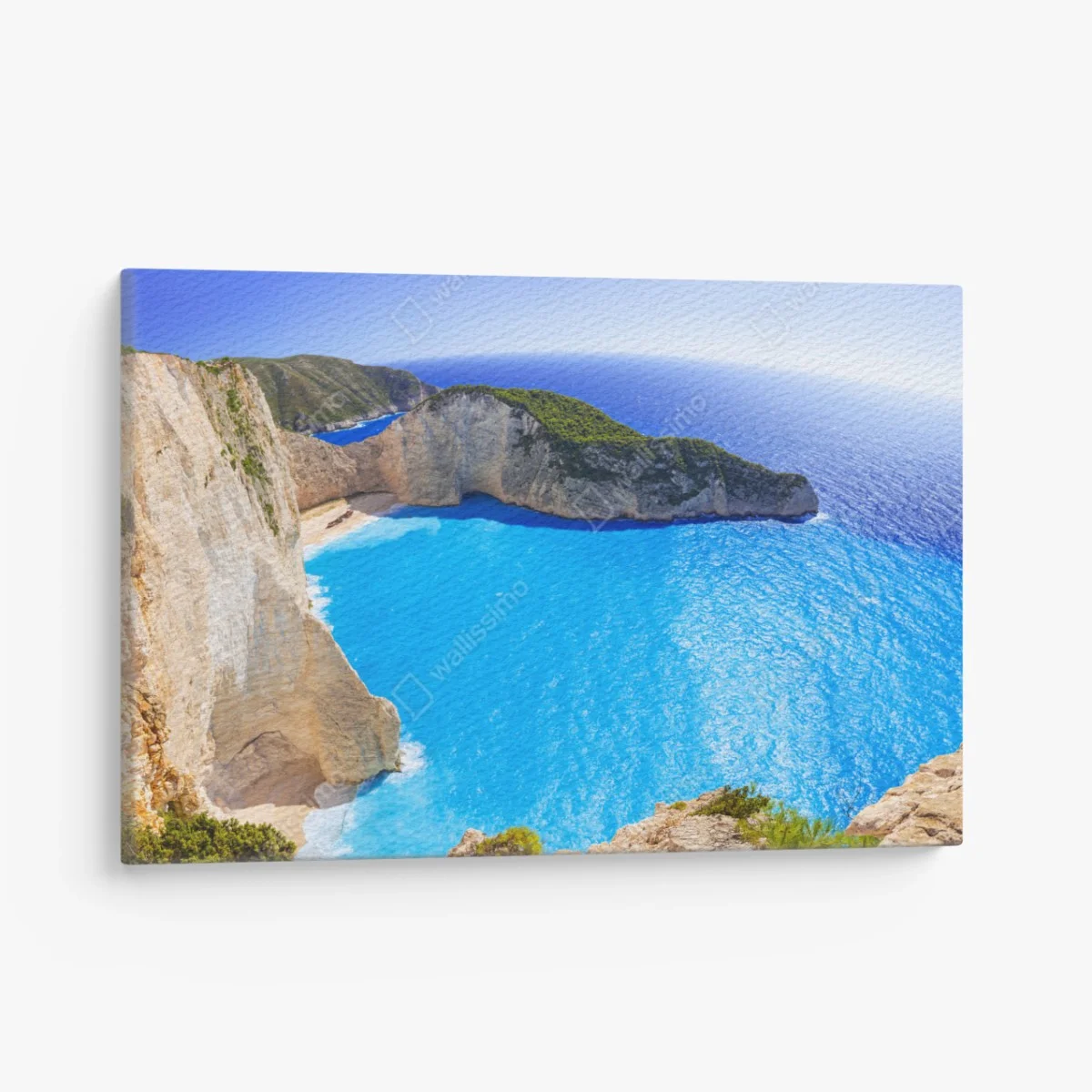 Leinwandbild türkisblauer klippenstrand panorama – Wallnifity® Leinwandbild türkisblauer klippenstrand panorama – Wallnifity®