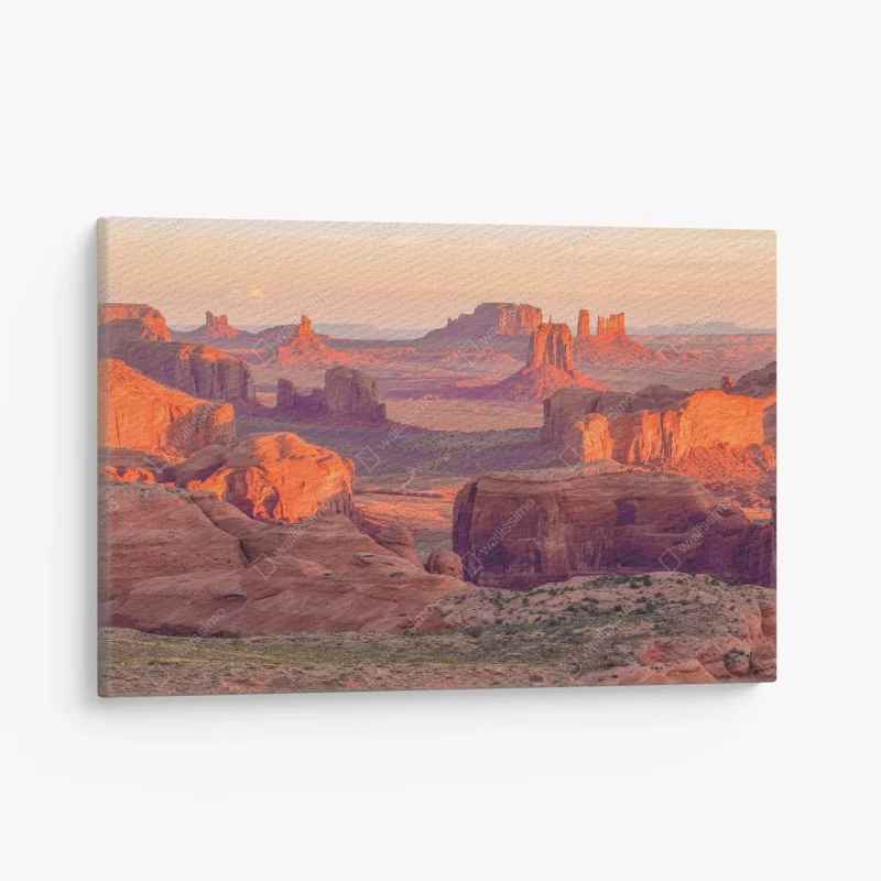 Leinwandbild sonnenuntergang über Monument Valley vom Hunts Mesa