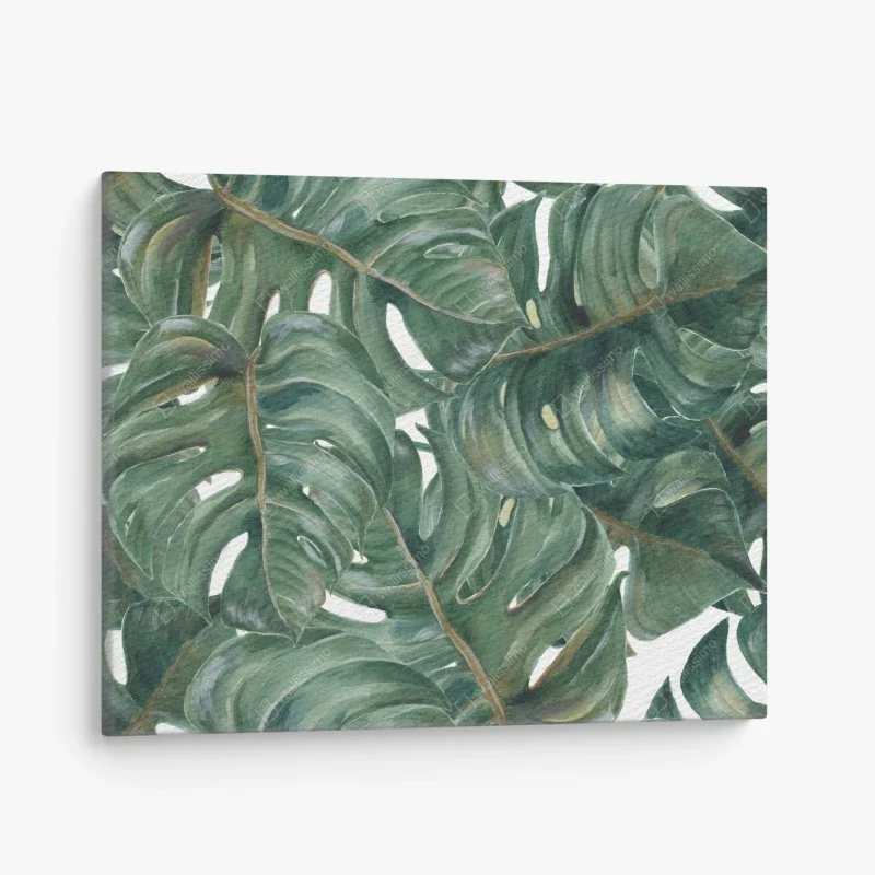 Leinwandbild monstera blätter in aquarell – Wallnifity®