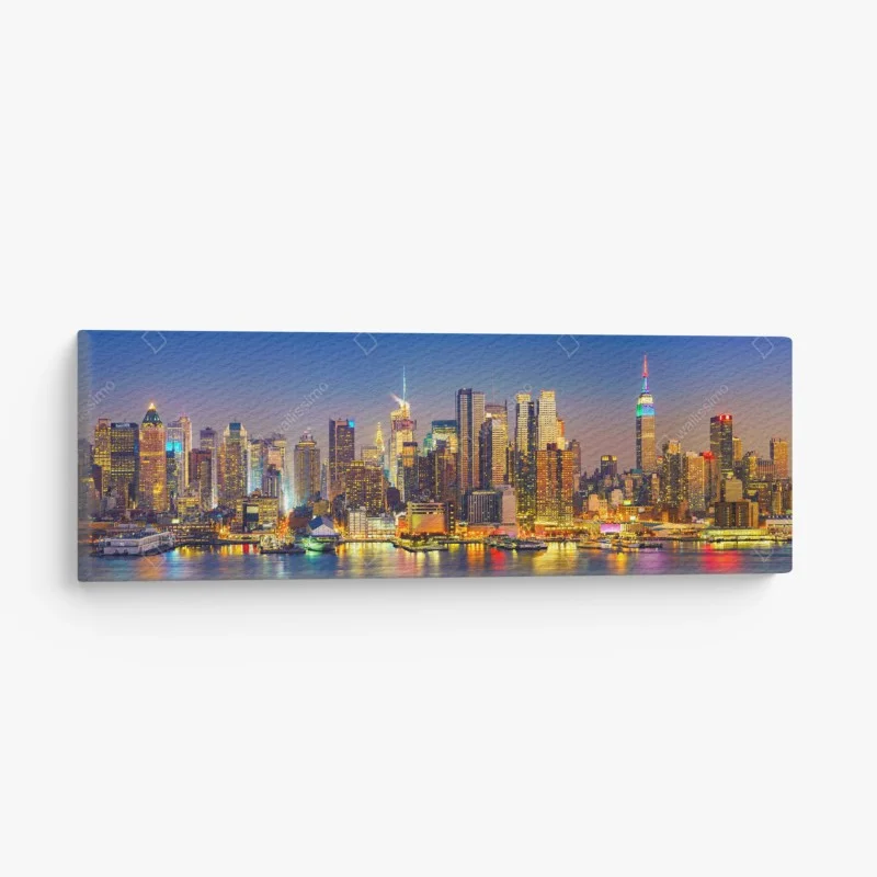 Leinwandbild Manhattan skyline bei dämmerung