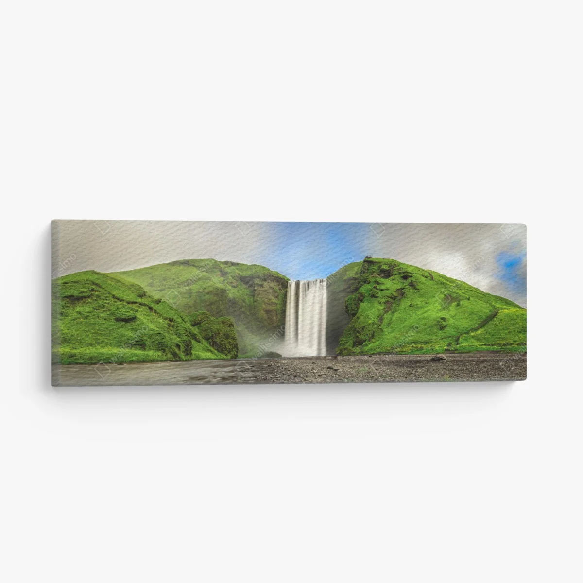Leinwandbild panorama des wasserfalls Skogafoss – Wallnifity® Leinwandbild panorama des wasserfalls Skogafoss – Wallnifity®