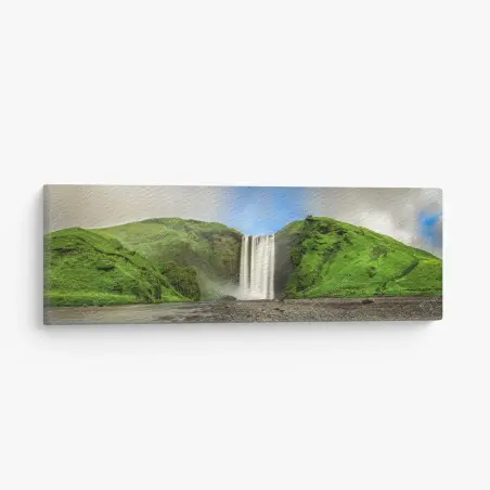 Leinwandbild panorama des wasserfalls Skogafoss – Wallnifity®