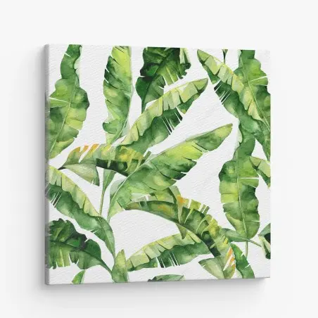 Leinwandbild tropisches bananenblatt aquarellmuster – Wallnifity®