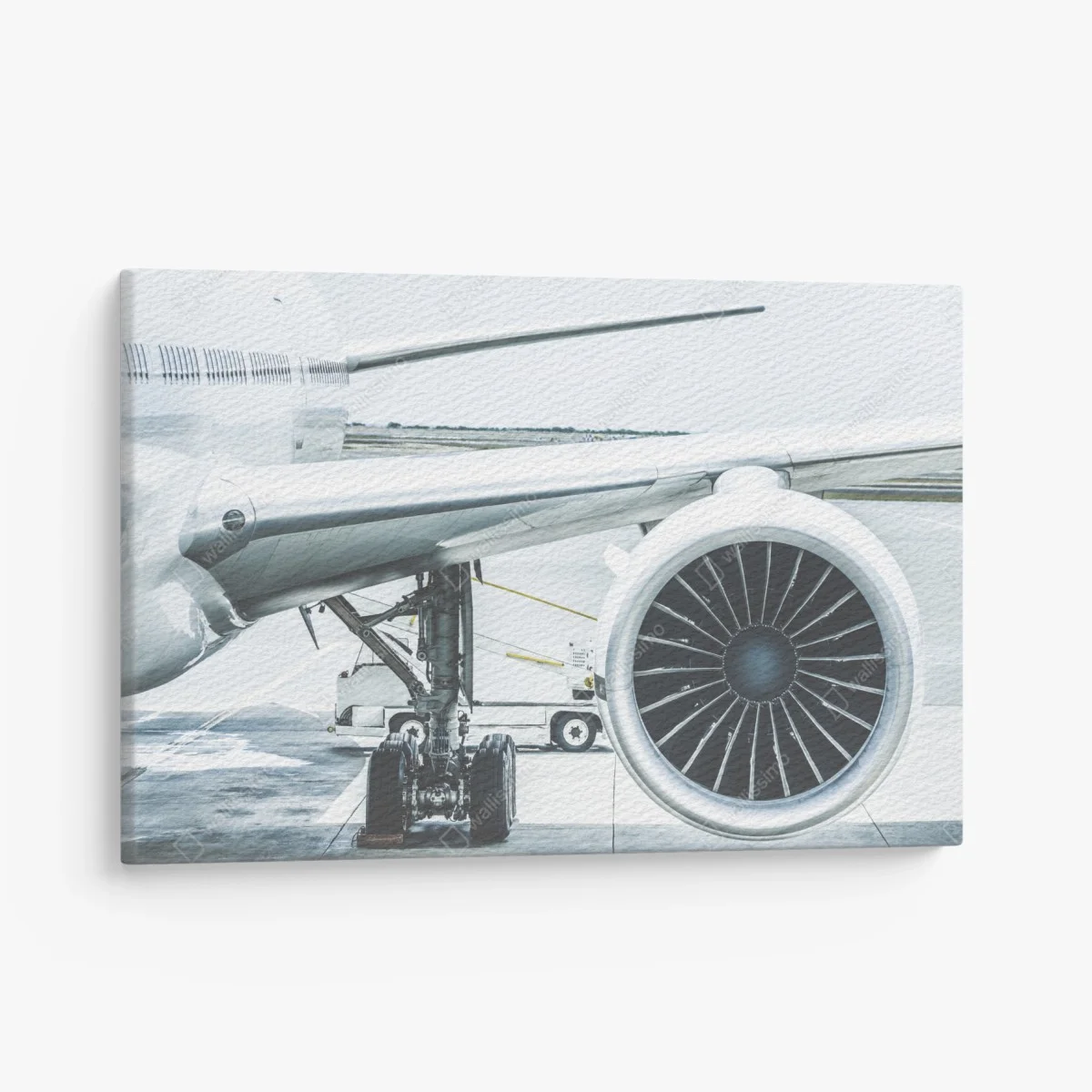 Leinwandbild nahaufnahme triebwerk am terminal – Wallnifity® Leinwandbild nahaufnahme triebwerk am terminal – Wallnifity®