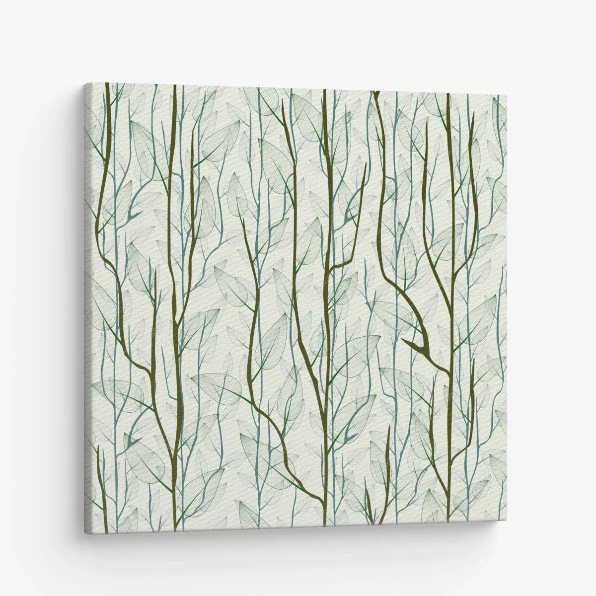 Leinwandbild zartes muster mit blättern und zweigen – Wallnifity® Leinwandbild zartes muster mit blättern und zweigen – Wallnifity®