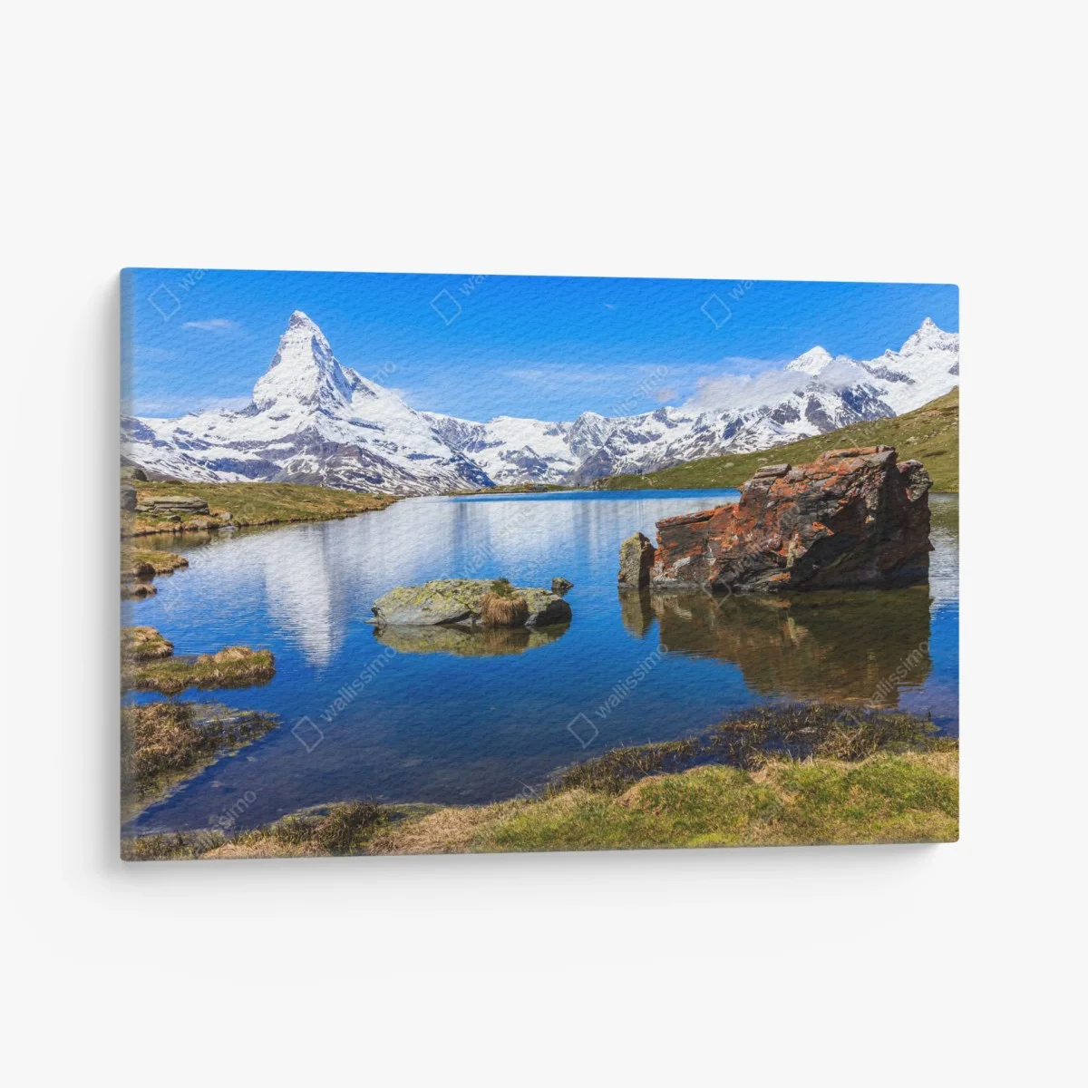 Leinwandbild ruhige spiegelung des Matterhorns am Stellisee, Zermatt – Wallnifity® Leinwandbild ruhige spiegelung des Matterhorns am Stellisee, Zermatt – Wallnifity®