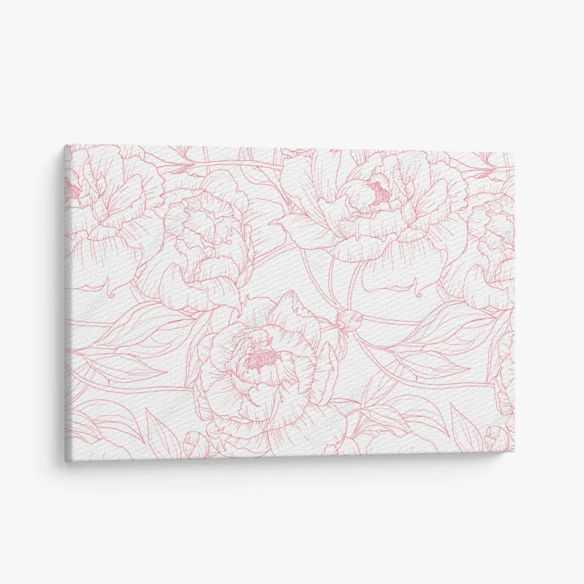 Leinwandbild zartes rosa paeonien-line-art-muster – Wallnifity® Leinwandbild zartes rosa paeonien-line-art-muster – Wallnifity®