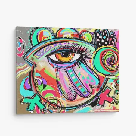 Leinwandbild lebhaftes abstraktes auge im pop-art stil – Wallnifity®