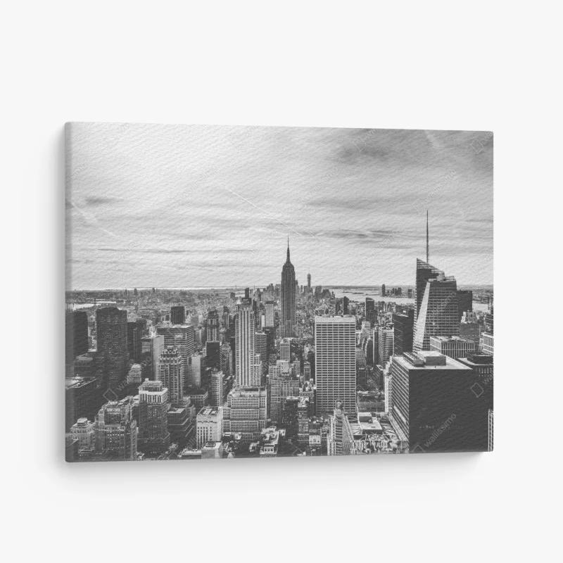 Leinwandbild panorama von New York in graustufen – Wallnifity® Leinwandbild panorama von New York in graustufen – Wallnifity®