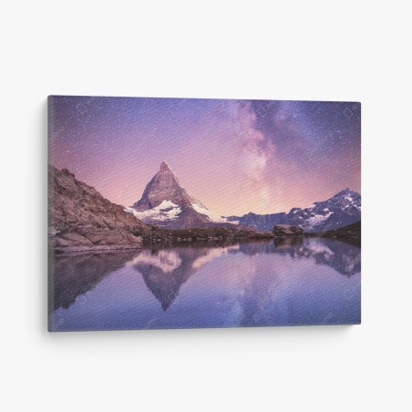 Leinwandbild Matterhorn unter der Milchstraße mit spiegelung – Wallnifity®
