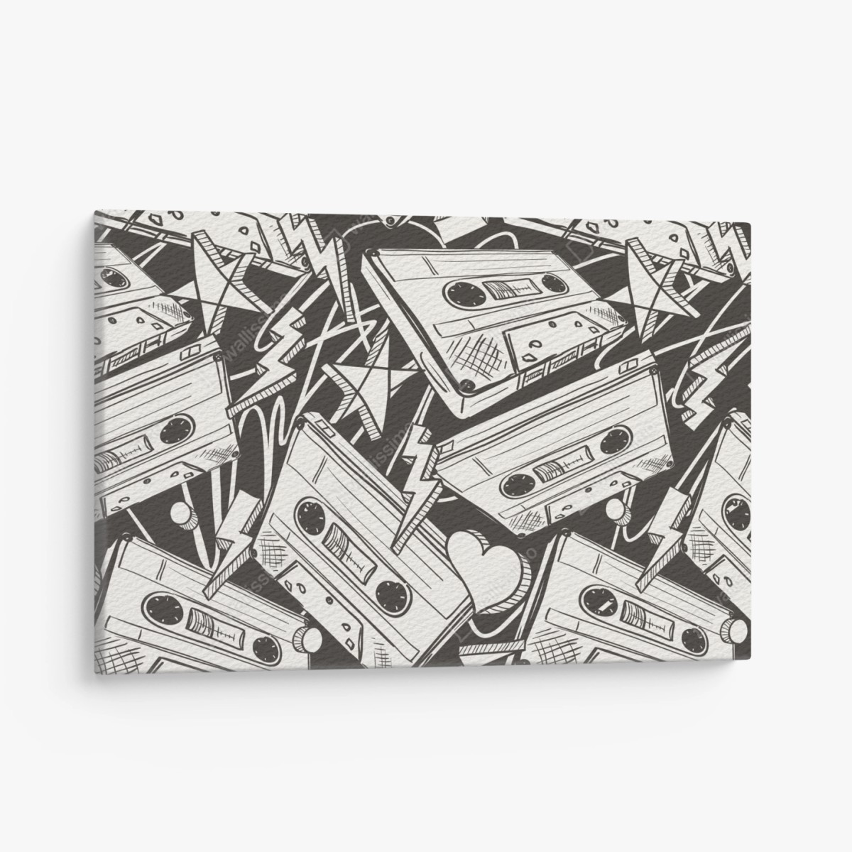 Leinwandbild vintage kassettenmuster – Wallnifity®
