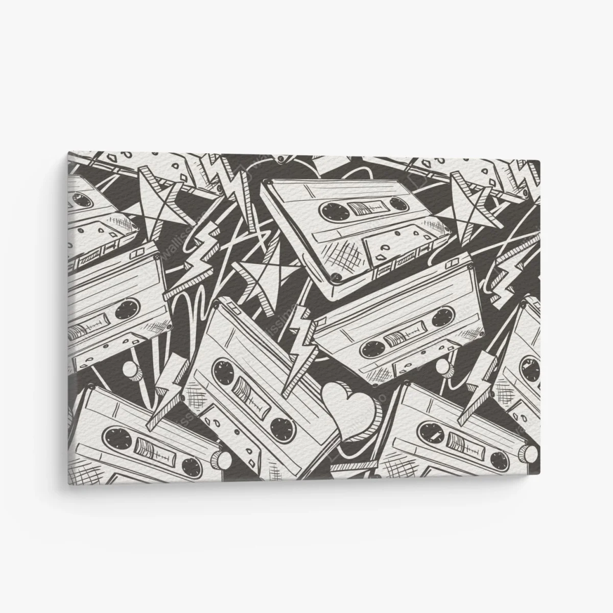 Leinwandbild vintage kassettenmuster – Wallnifity® Leinwandbild vintage kassettenmuster – Wallnifity®