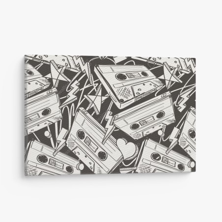 Leinwandbild vintage kassettenmuster – Wallnifity®