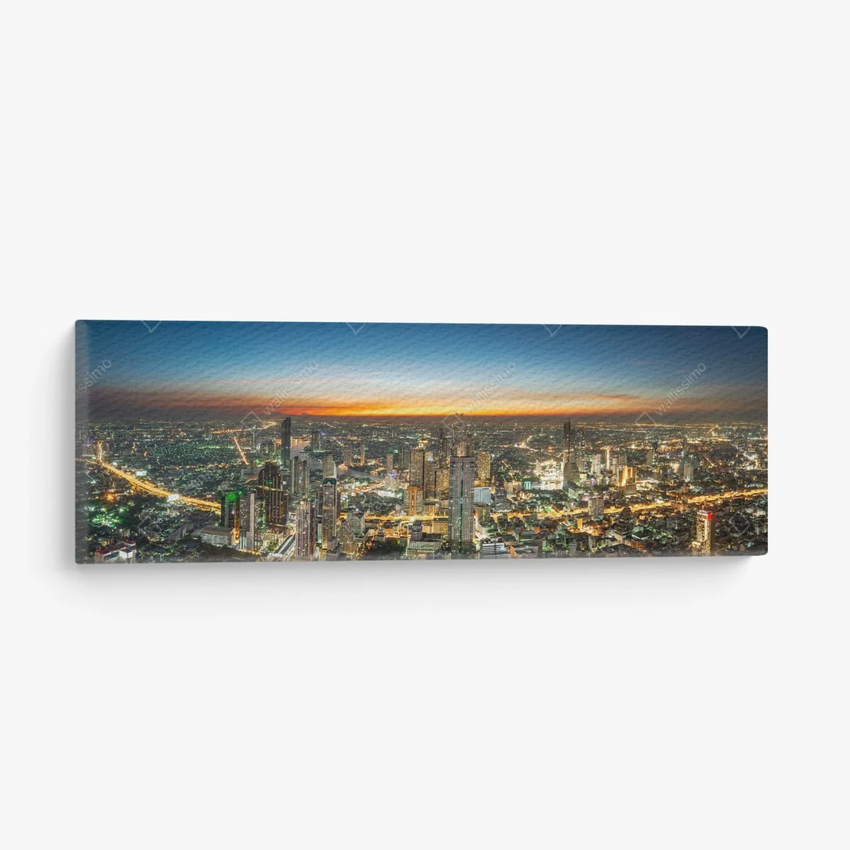 Leinwandbild panorama von Bangkok bei dämmerung – Wallnifity® Leinwandbild panorama von Bangkok bei dämmerung – Wallnifity®