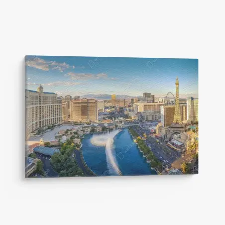 Leinwandbild abendliches panorama von Las Vegas am strip – Wallnifity®