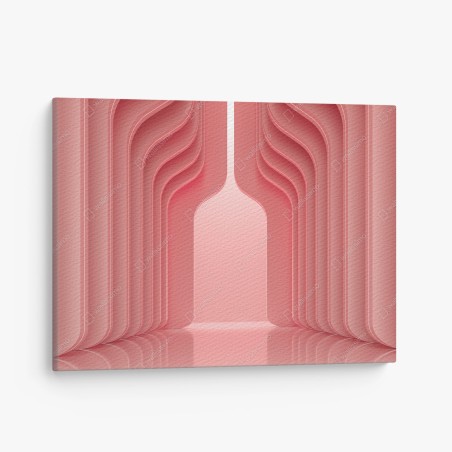 Leinwandbild zeitgenössisches korallenrosa architekturmotiv – Wallnifity®