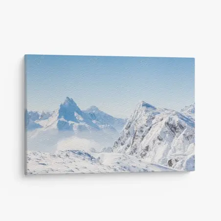 Leinwandbild ruhige panorama verschneiter berge – Wallnifity®