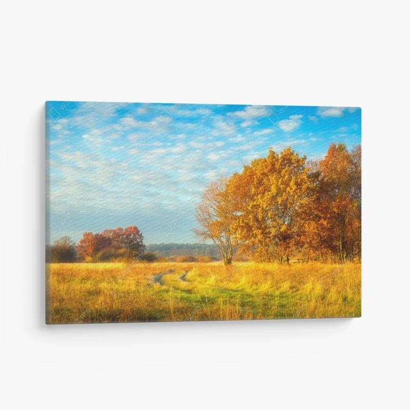 Leinwandbild goldene herbstwiese