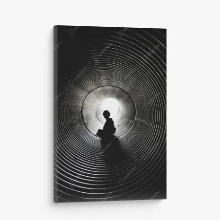 Leinwandbild silhouette in einem spiraltunnel – Wallnifity®
