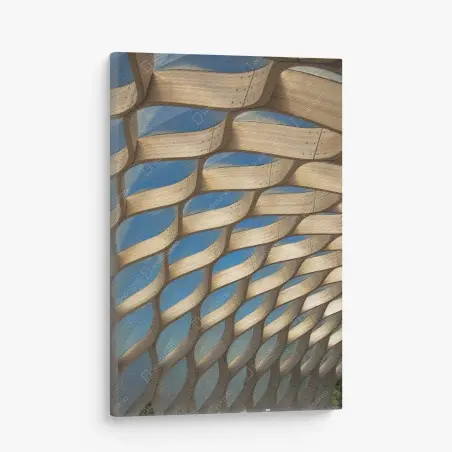 Leinwandbild holzlamellen überdachung in Chicago – Wallnifity®