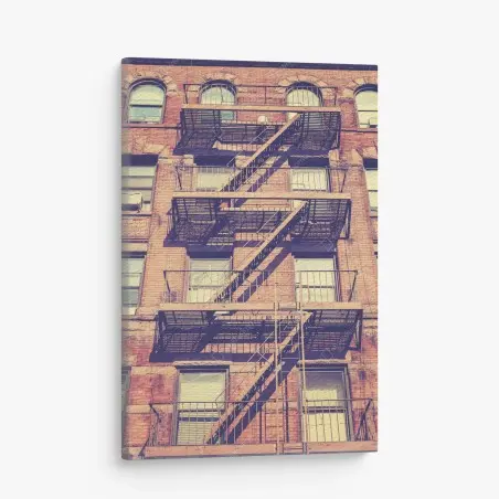 Leinwandbild vintage feuertreppen aus New York – Wallnifity®