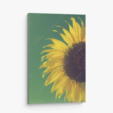 Leinwandbild strahlende sonnenblume vor vintage-himmel – Wallnifity®